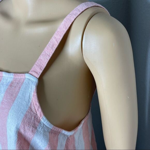 Abound Peach / Pink and White Vertical Striped Cropped Tank Size Small - Picture 3 of 11